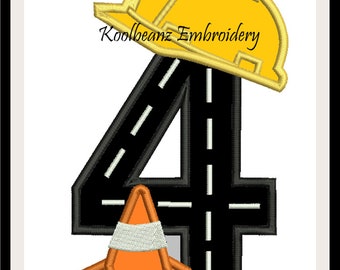 Construction #4 digital embroidery file. In 5x7Applique design in 7 formats.