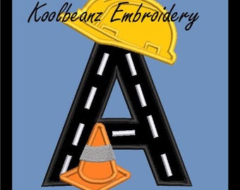 A construction applique embroidery design. Size 5x7 in 7 different stitch files.