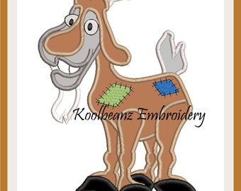 Patch Goat in 4x4 fill and 5x7 6x10 digital applique embroidery files. Will fit MB4 hoop