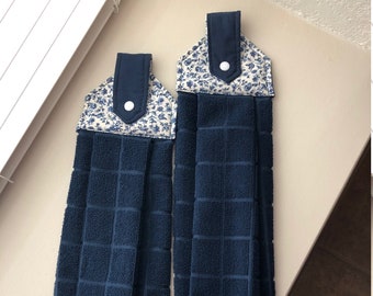 navy blue kitchen towel set