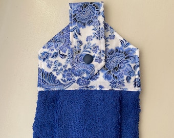Blue Floral Hanging Kitchen Towel