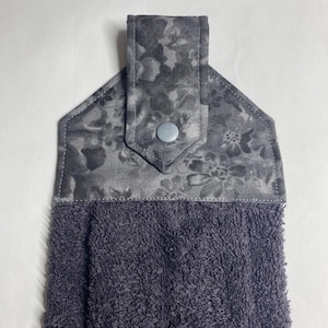 Gray Floral Hanging Kitchen Towel