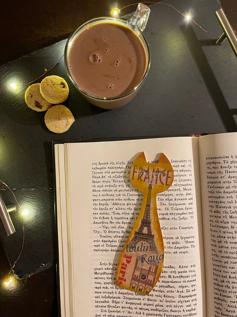 Wooden Bookmark With Decoupage Handmade Bookmarks Handpainted Bookmarks