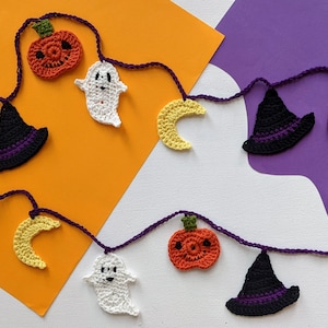 Spooky Bunting - Digital Crochet Pattern - Halloween decoration or craft gift