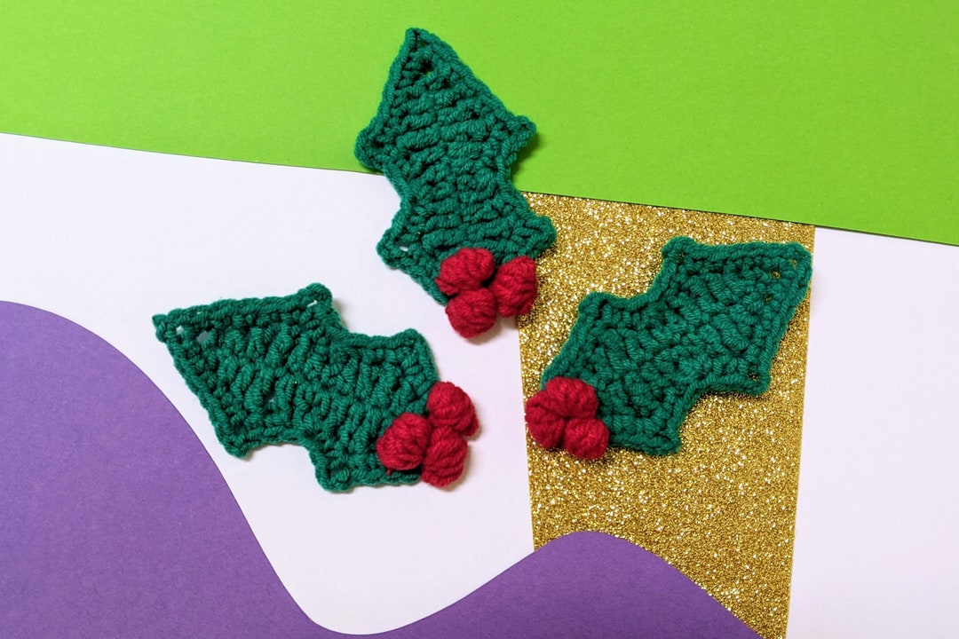 Festive Holly Leaf - Digital Crochet Pattern - Christmas Decoration or ...