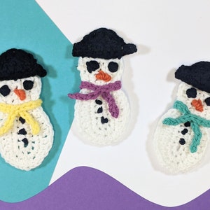 Festive Snowman - Digital Crochet Pattern - Christmas decoration or craft gift