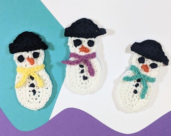 Festive Snowman - Digital Crochet Pattern - Christmas decoration or craft gift