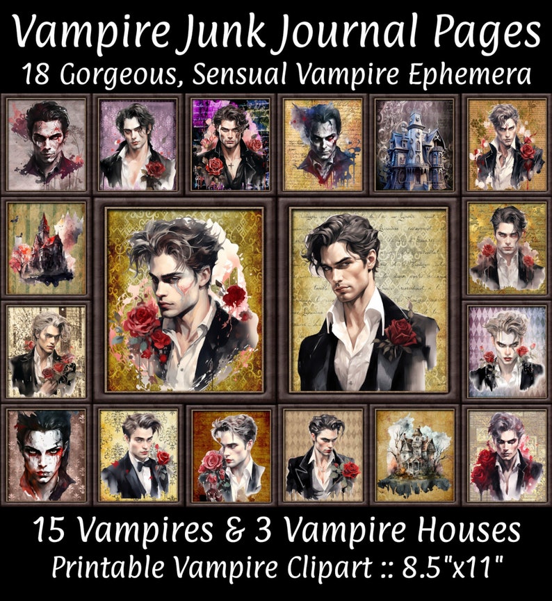 Vampire Junk Journal Vampire Ephemera Dangerous Gorgeous image 1