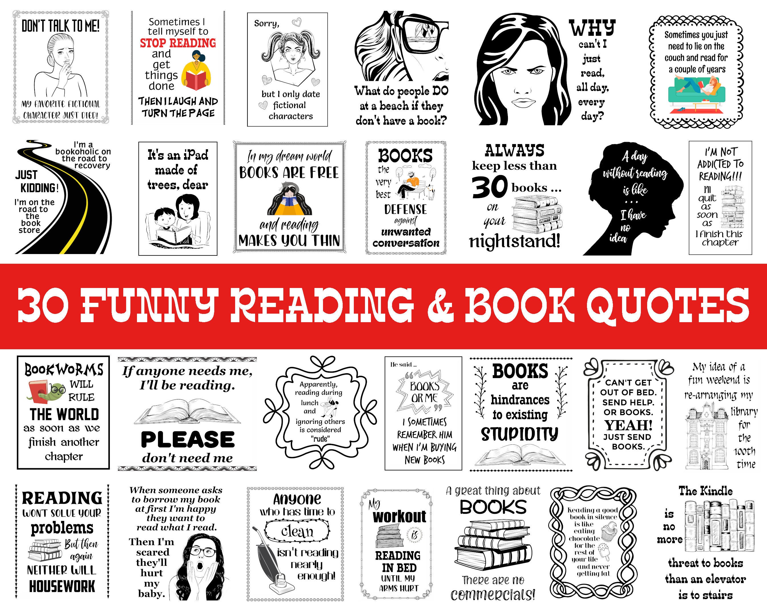 30 Funny Quotes About Reading Funny Quotes About Books - Etsy 30 Funny Quotes About Reading Funny Quotes About Books - Etsy