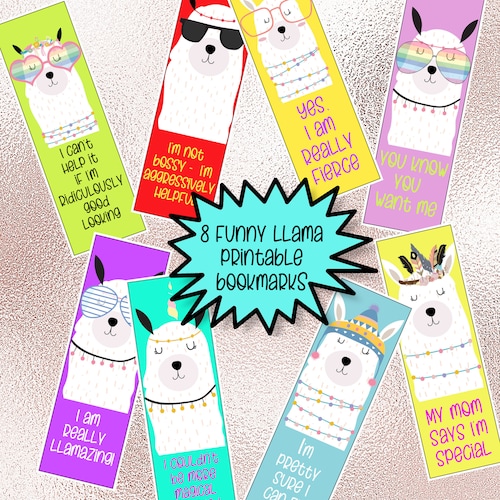 Printable Funny Bookmarks DIGITAL DOWNLOAD Set of 5 - Etsy