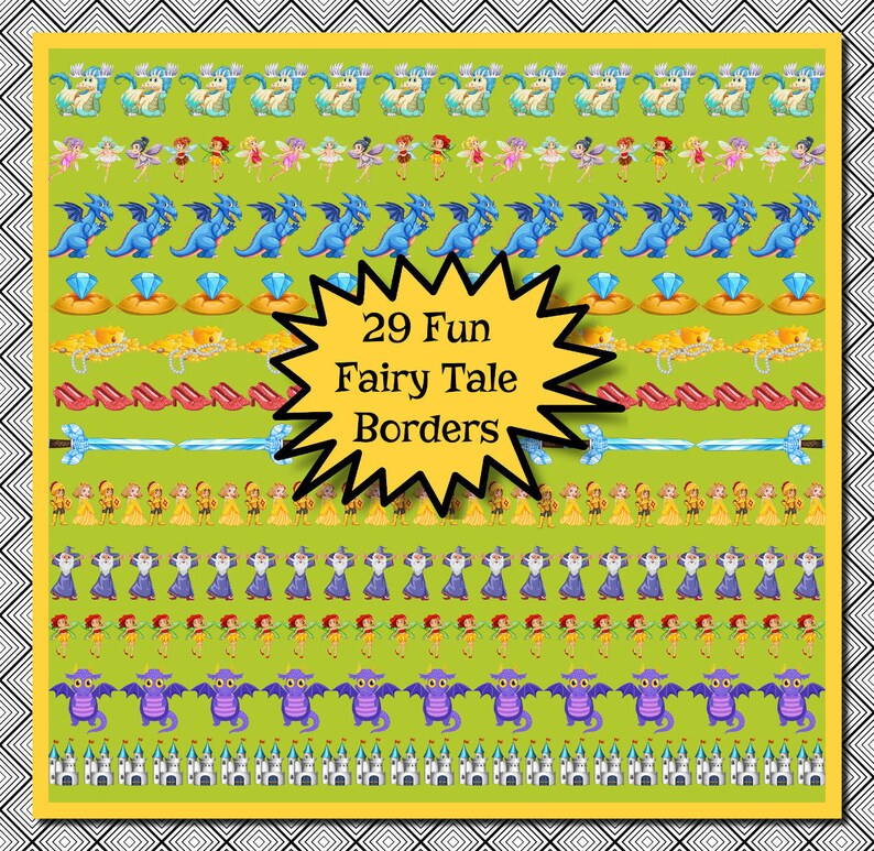 29 Fairy Tale Digital Borders Fairy Tales Clip Art Digital - Etsy