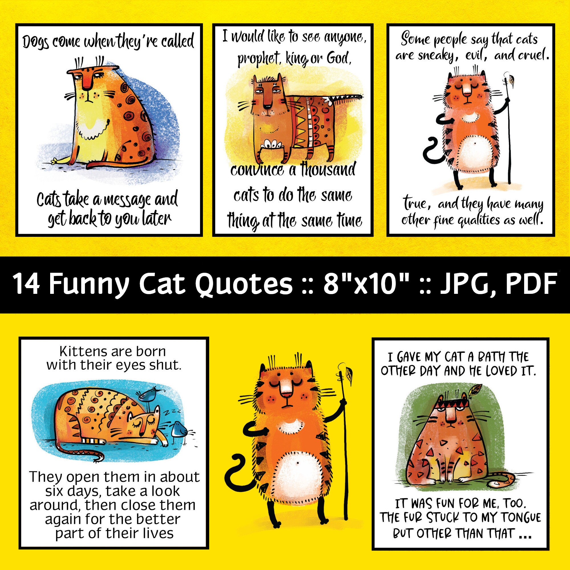 14 Funny Cats Quotes Printables Funny Cats Pictures Jpg Etsy 14 Funny Cats Quotes Printables Funny Cats Pictures Jpg Etsy
