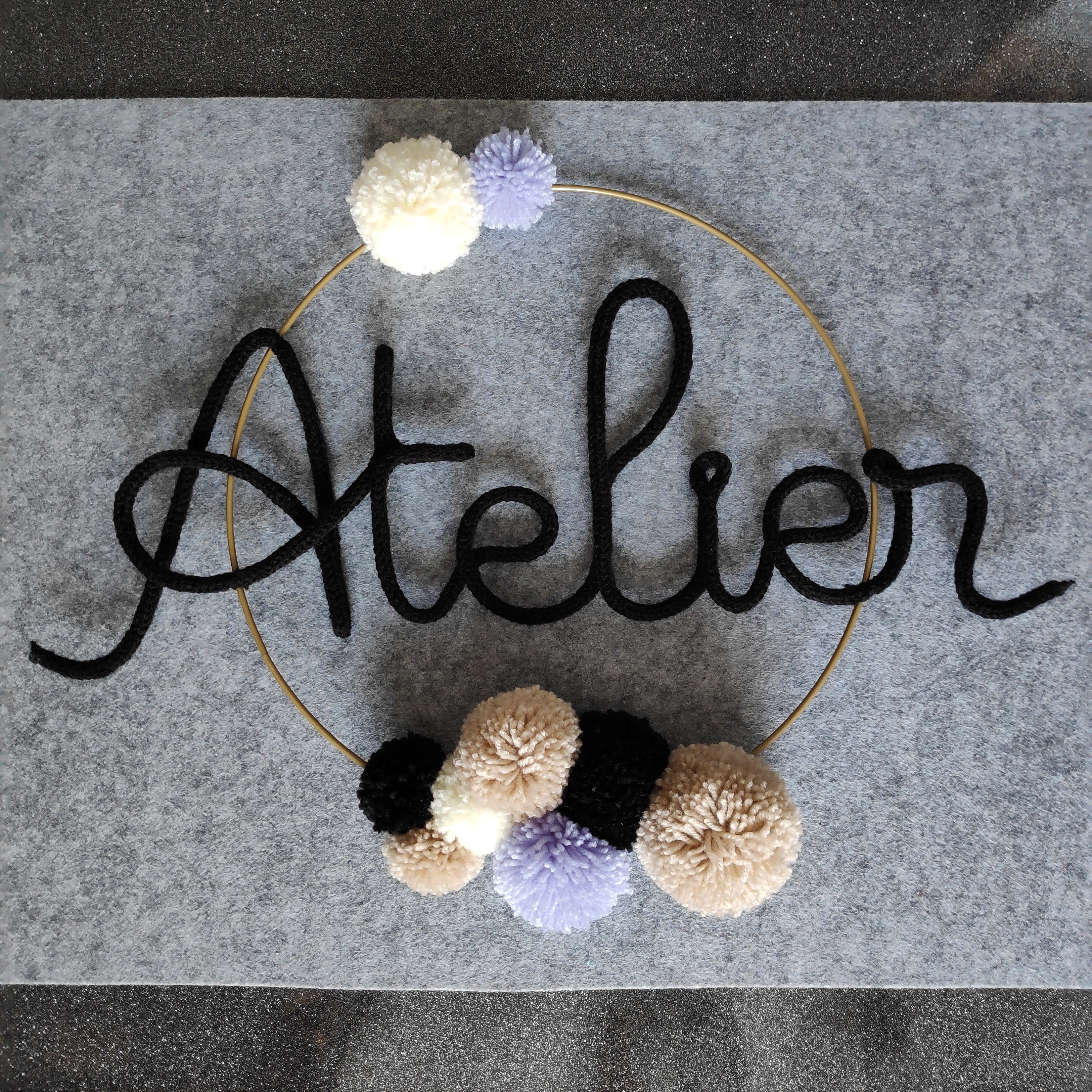 Création Originale Faite Main Cercle Tricotin Personnalisable Prénom ou Mot Au Choix