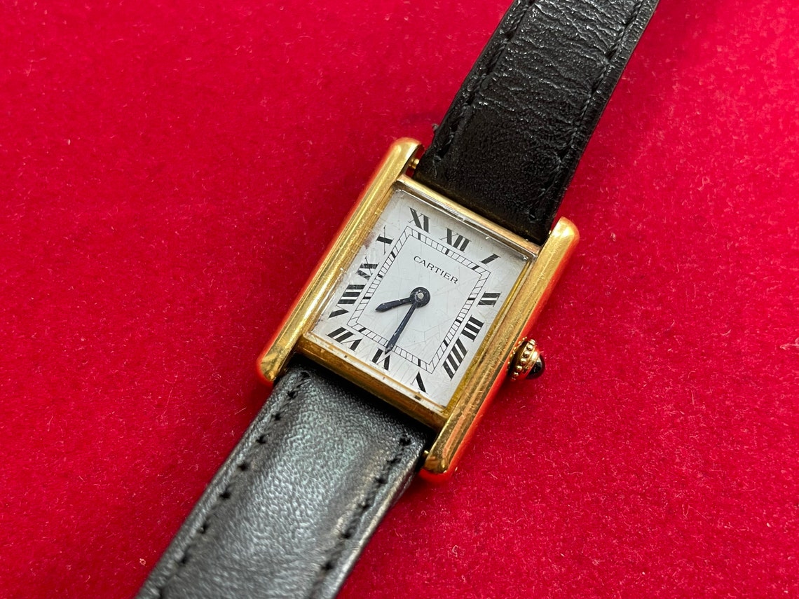 Vintage Cartier Tank Louis 18k Gold Watch - Etsy