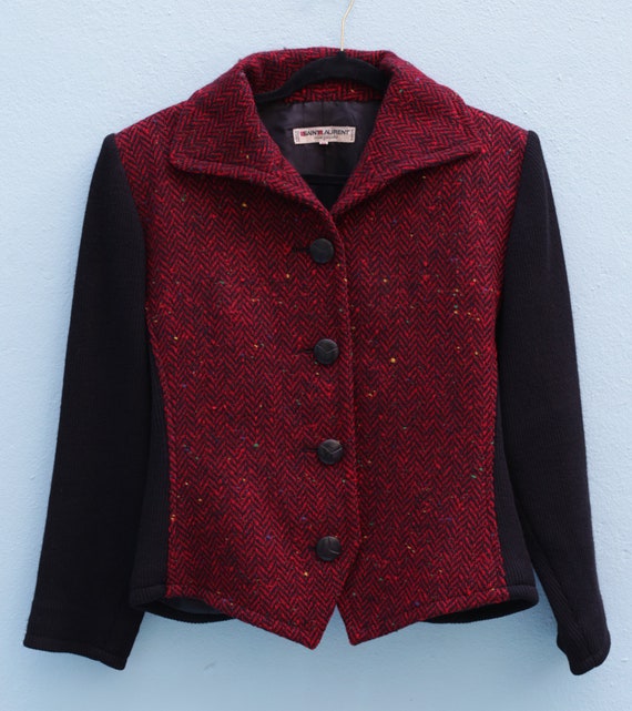 SAINT LAURENT Vintage Wool Jacket Circa 1970's Yve