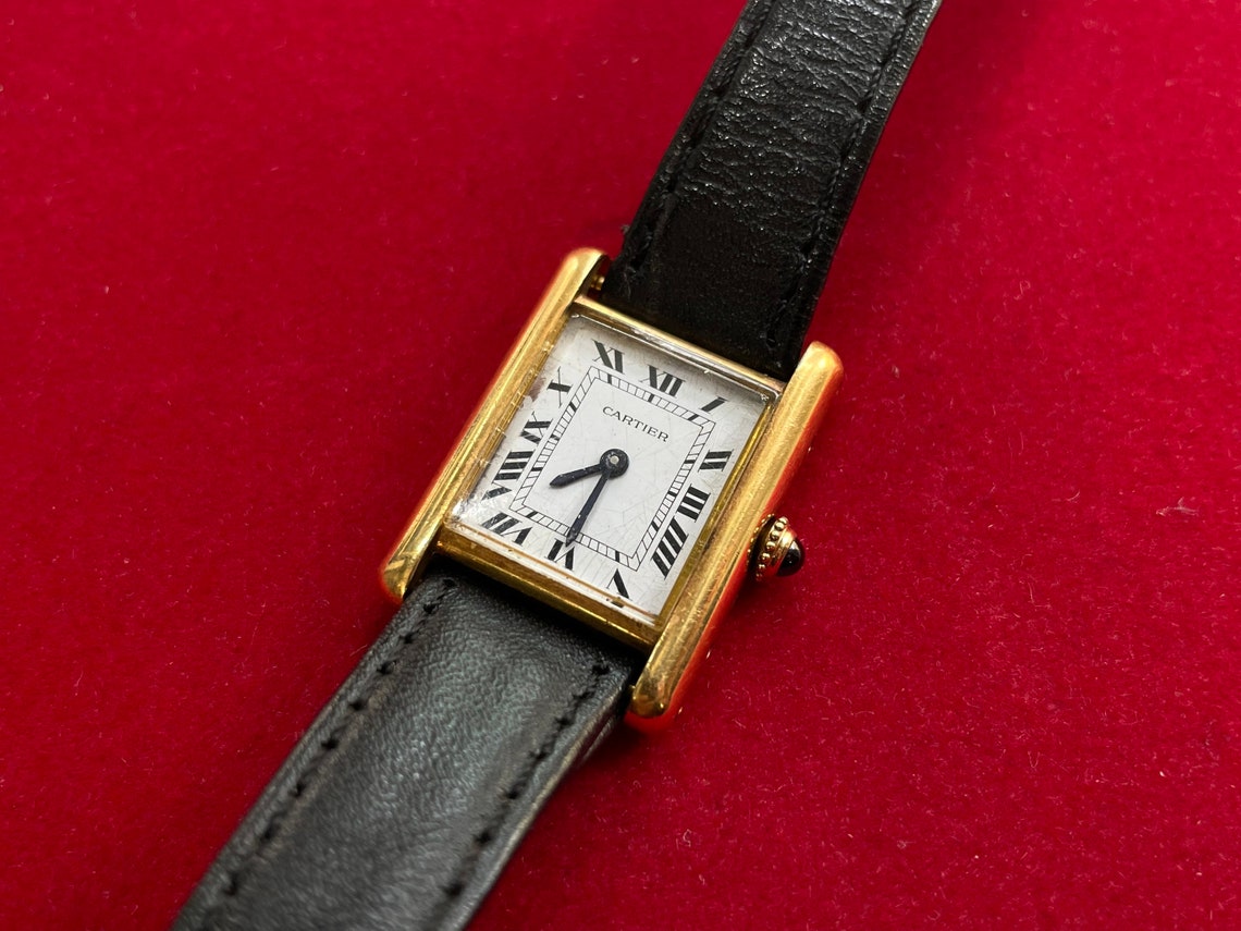 Vintage Cartier Tank Louis 18k Gold Watch - Etsy