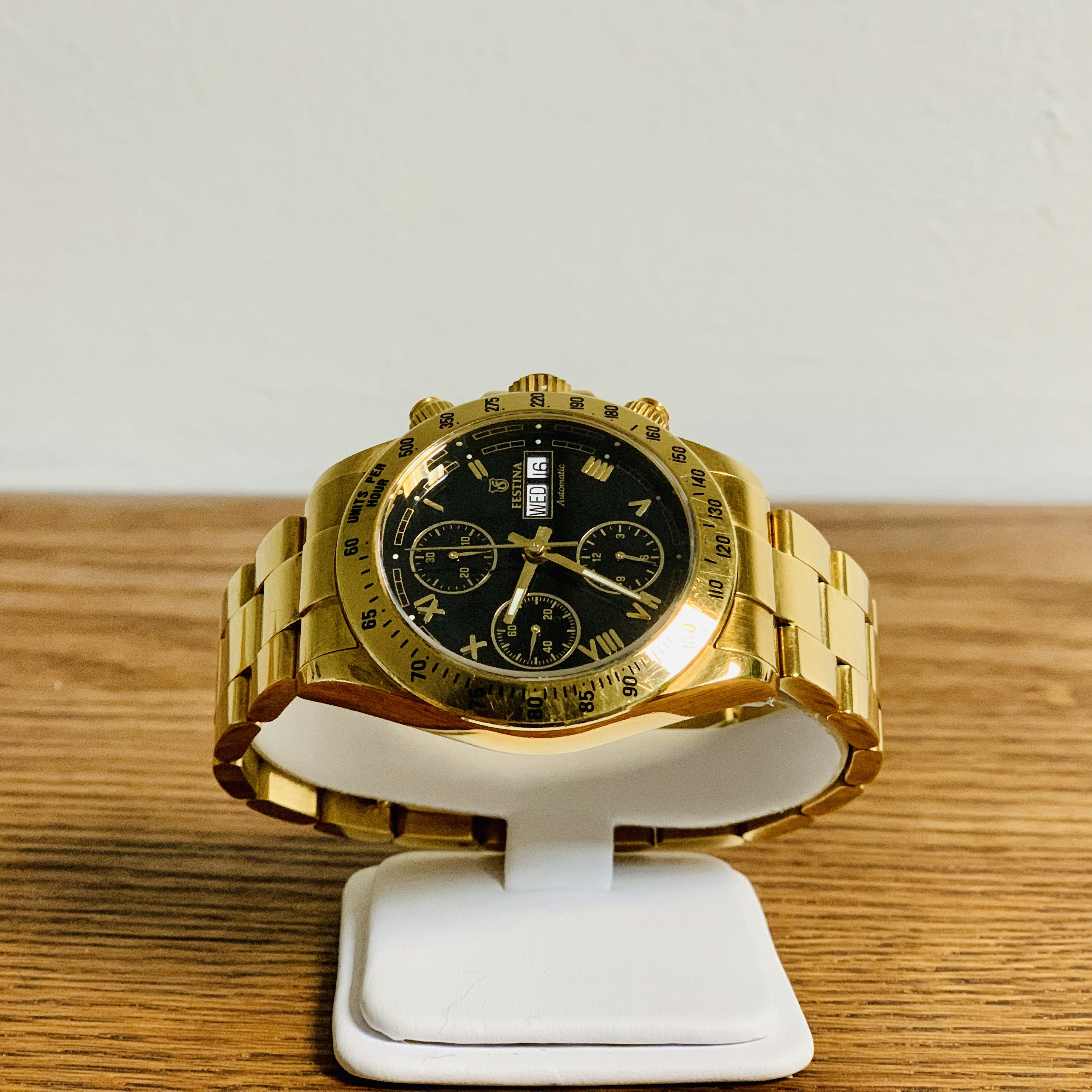 Festina F652 18kt Solid Gold Chronograph Mens Watch Etsy