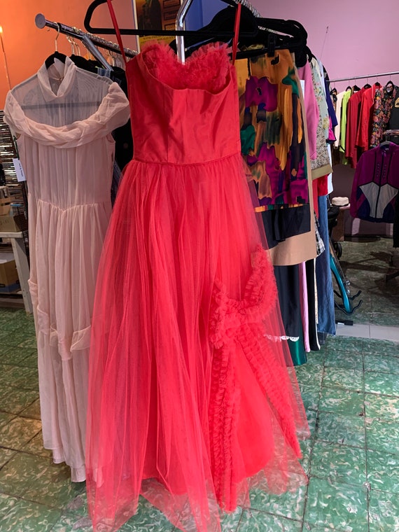 Vintage 50s Emma Domb Strapless Gown