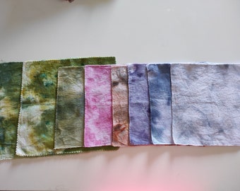 Aida 100% cotton hand-dyed 14 stitch fabric for cross stitch embroidery Orange, Grey, Purple, Green, Blue, Lillac, Small size