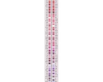 Cross Stitch DMC Colour Pattern Chart