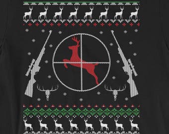 Deer Hunting Ugly Christmas Themed Short-Sleeve Unisex T-Shirt
