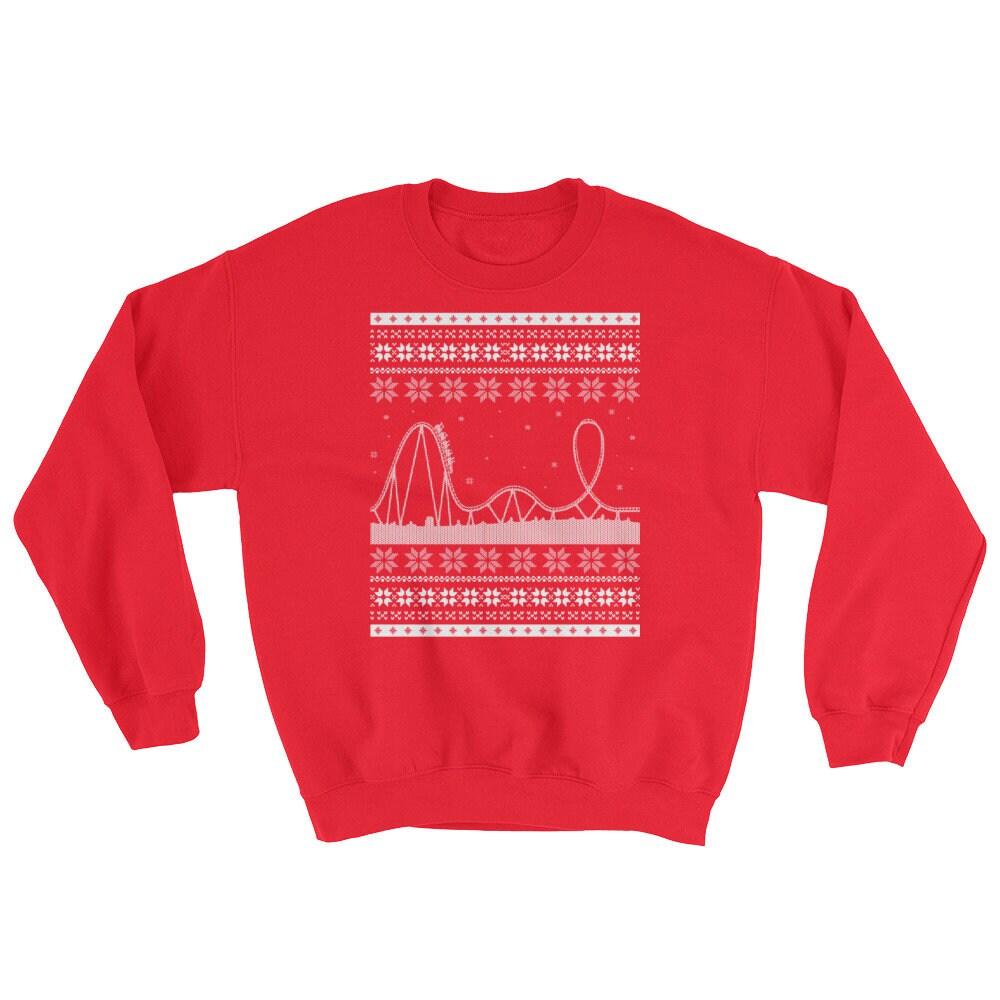 Sudadera Con Capucha De Navidad - Diseño Roller Coaster Team, Para Amantes De Las Montañas Rusas