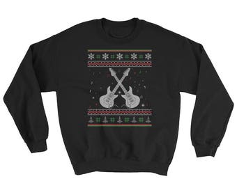 Electric Guitar Ugly Christmas Sweater Style Sweatshirt