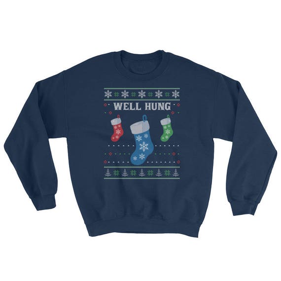 Well hung top ugly christmas sweater