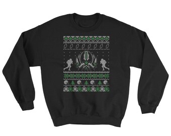 Ugly Christmas Sweater Style Football Sweatshirt