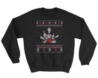 Bowling Ugly Christmas Sweater Style Sweatshirt