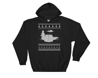 Air Craft Carrier Ugly Christmas Sweater Design T-Shirt Hooded Sweatshirt