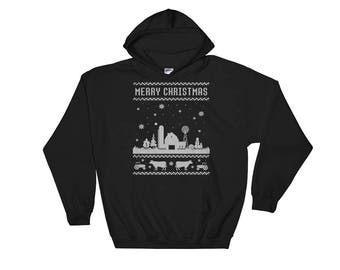 Farm Farmer Family Farm Ugly Christmas Sweater Style Hooded Sweatshirt