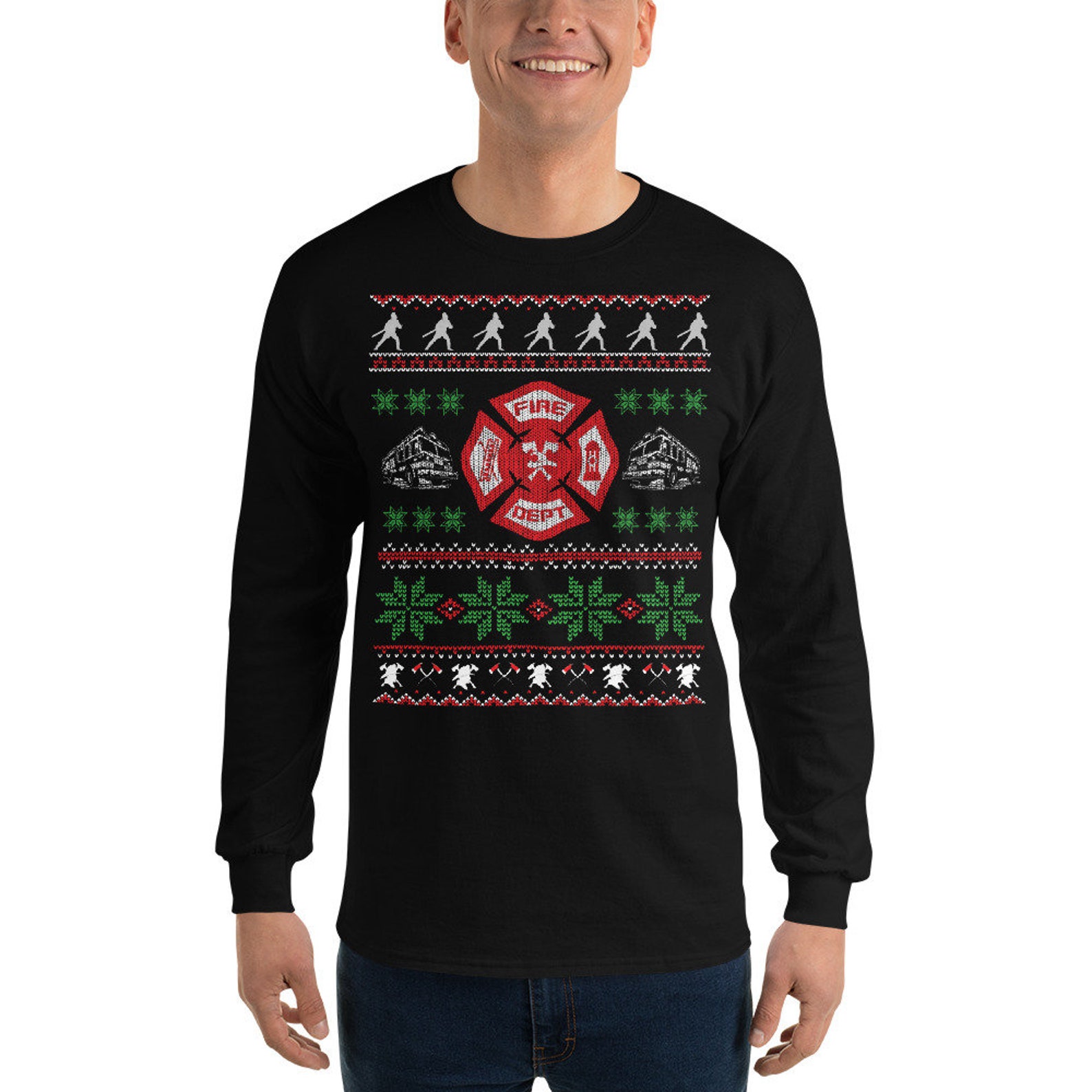 firefighter christmas sweater