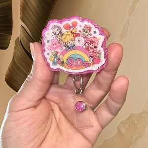 Made in the 80&#39;s Badge Reel, CNA, RN, nurse, glitter, teacher, medical assistant, Retractable Reel, healthcare, , ID, school, magnet,peds