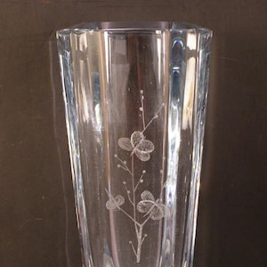 BIG Mid-Century Modern Strombergshyttan Swedish Art Crystal Glass Flower Vase LG