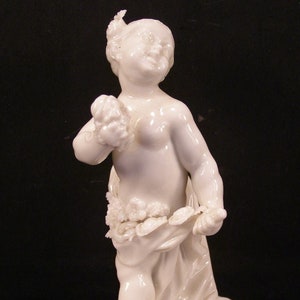 19 c Nymphenburg Blanc de Chine Allegorical Figure Statue Sculpture Putti Angel