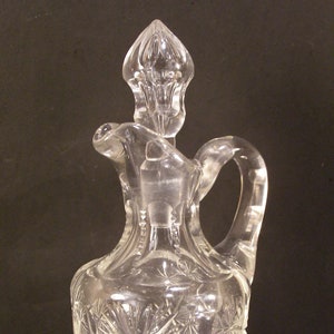 STUNNING 19c ABP Brilliant Cut Glass Crystal Cruet Oil Bottle Drape Swag Pattern