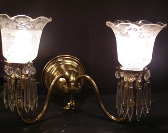 1950 colonial crystal chandelier. Cut glass shades 1950 colonial crystal chandelier. Cut glass shades