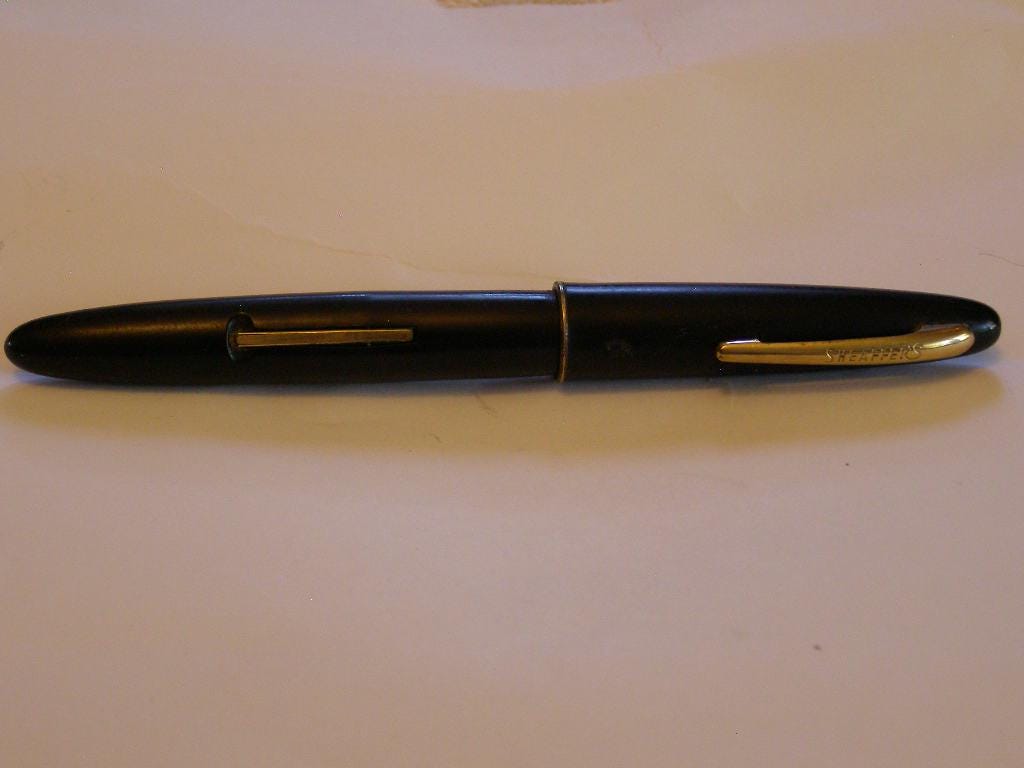 Vintage 40's Sheaffer Craftsman Black 350 Lever #33 14k Gold