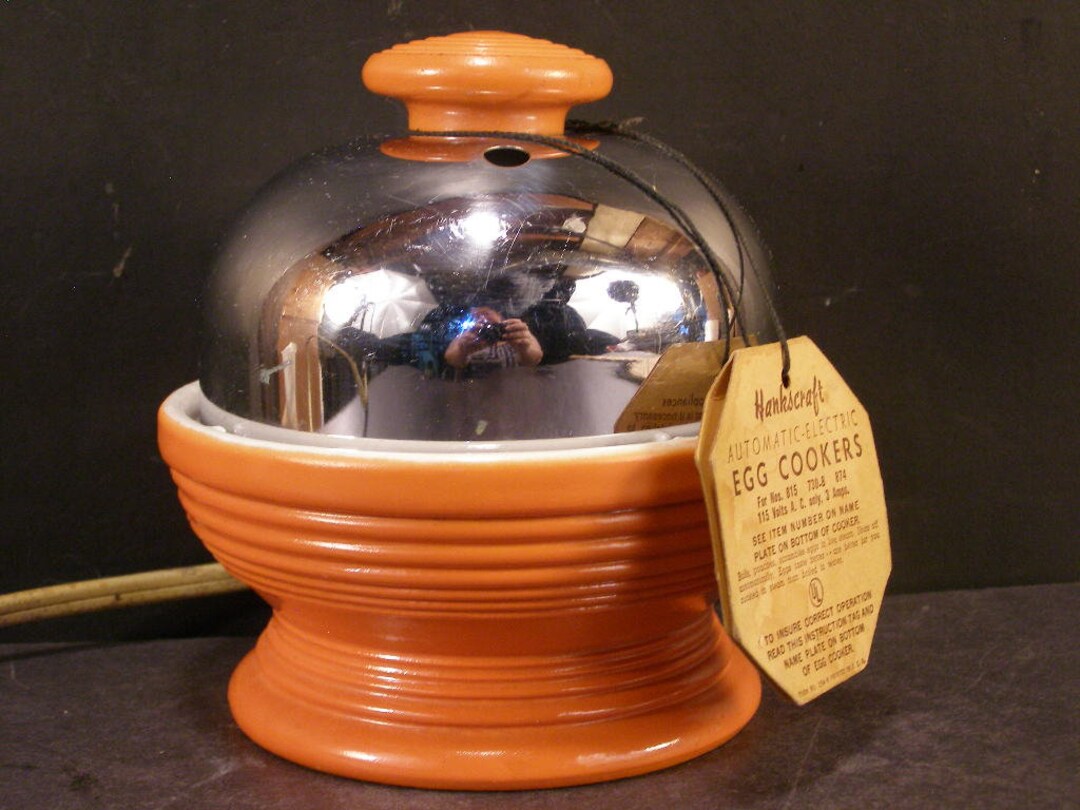 Vintage Automatic Electric Hankscraft Cooker Egg Maker Orange