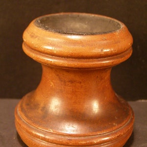 1800's Wood Treen Ware Jeweler Pocket Watch Watchmaker Oil Pot Tool Clock Stand