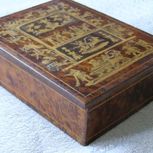 19c Sorrento Tunbridgeware Marquetry Inlay Cherub Portrait Jewelry Trinket Box 2