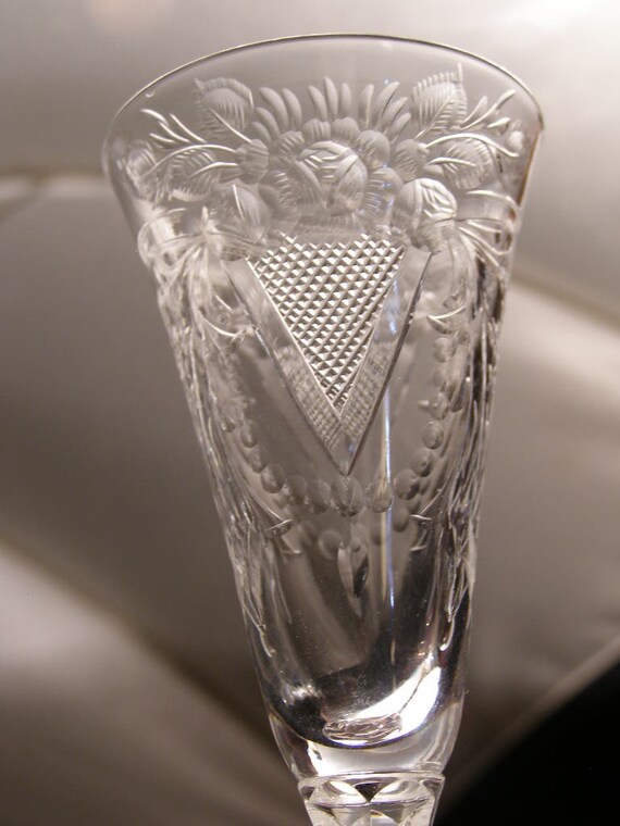 6 Antique HAWKES Cut Etch Blown Cordials Stem Crystal Elegant Wine Glass  Barware - Etsy