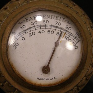 RARE Antique Metal Figural Ship Wall Clock & Porcelain Face Barometer ...