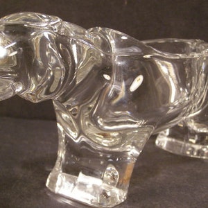 Antique Tiger Cat Crystal Art Glass Animal Figure Sculpture Panther Cougar