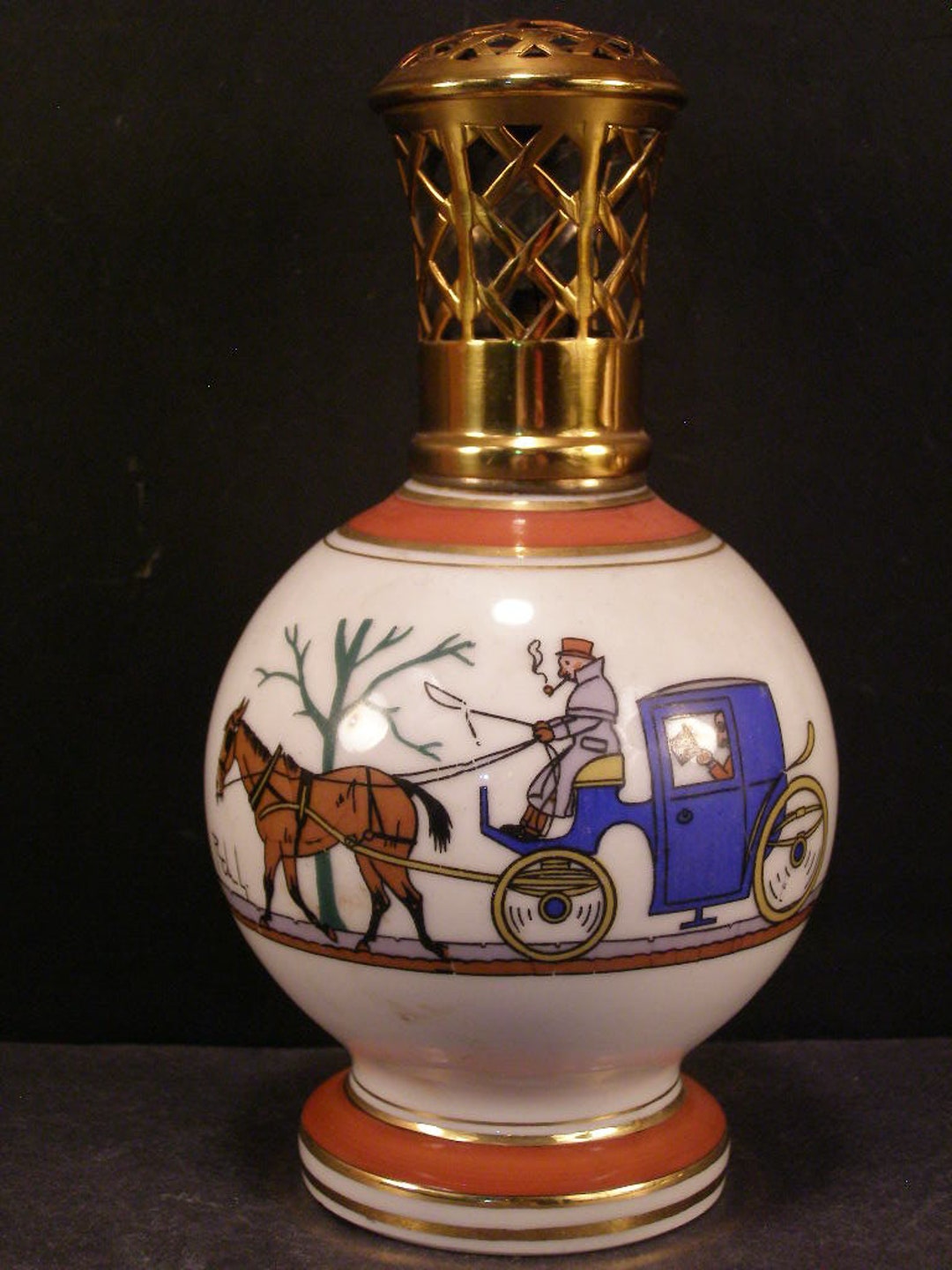 LAMPE BERGER EN faïence émaillée Longwy - Vieux Moustier EUR 45,00 - FR