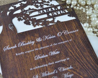 Romantic Laser Cut Wedding invitation Customized Love Story Tree