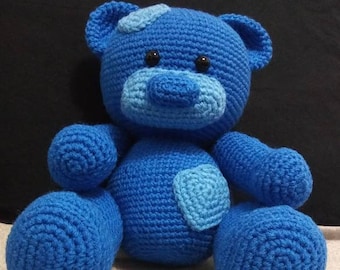 Crochet Teddy Bear Plush: Large Stuffed Toy, Custom Color
