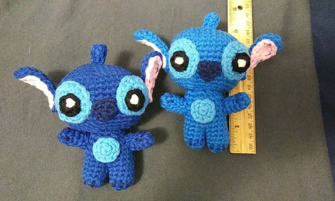 Crochet Stitch, Scrump Amirugumi , Leroy,reuben Doll, Blue and Pink  Creature Crochet Plush Amigurumi Inspired by Lilo and Stitch and Angel 