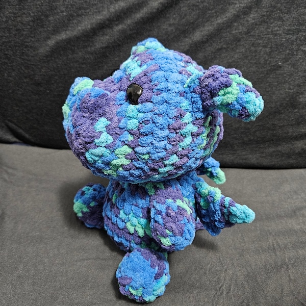 Crochet Chunky Baby Dragon Plush Finished Stuffed Toy Birthday/ Baby Gift